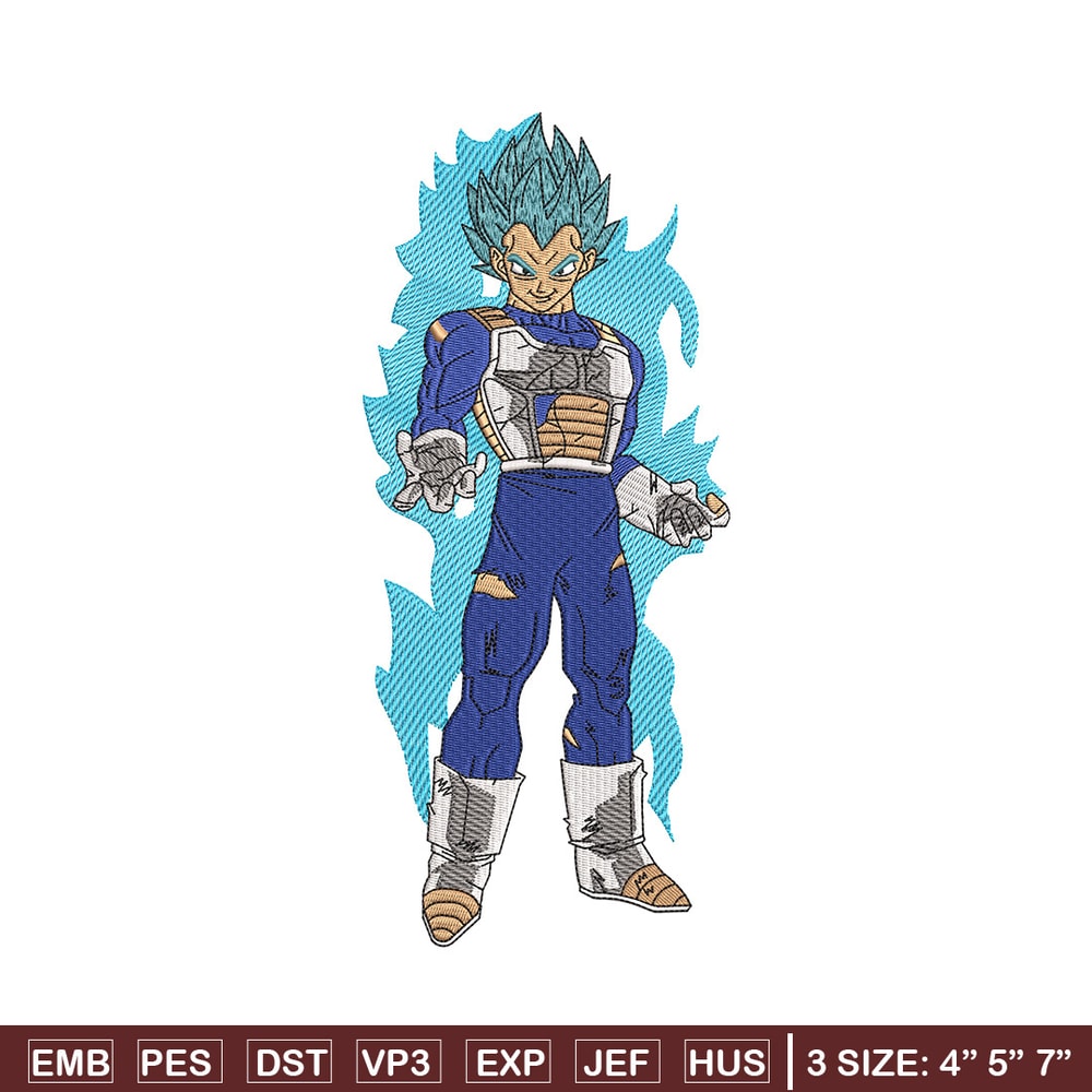 Vegeta blue embroidery design, Dragonball embroidery, Embroidery file, Embroidery shirt, Emb design, Digital download.jpg