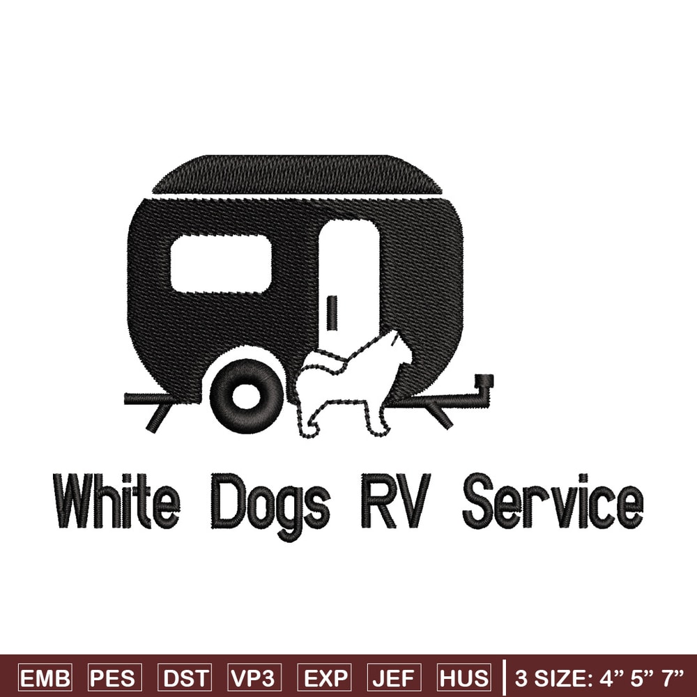 White dog rv service embroidery design, Logo embroidery, Embroidery file,Embroidery shirt, Emb design, Digital download.jpg