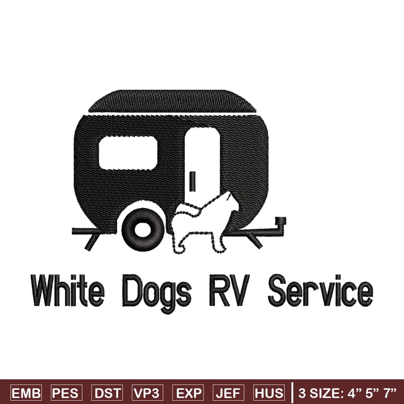 White dog rv service embroidery design, Logo embroidery, Embroidery file,Embroidery shirt, Emb design, Digital download.jpg