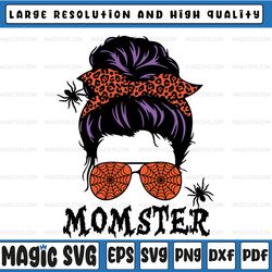 momster png, halloween mama png, spooky mama png, momster png, halloween mom png, messy bun halloween png, momster
