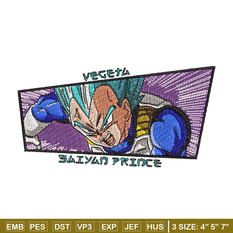 Vegeta blue embroidery design, Dragonball embroidery, Anime design, Embroidery shirt, Embroidery file, Digital download.jpg