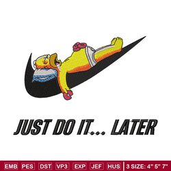 Swoosh Homer embroidery design, The Simpsons embroidery, Nike design, cartoon design, cartoon shirt, Digital download