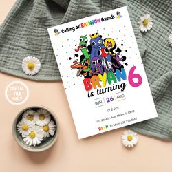 personalized file rainbow friends birthday invitation | rainbow friends invitation | rainbow friend invite | instant dow