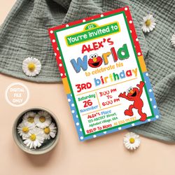 Personalized File Birthday Invitation | Sesame Street Birthday Invitations, Editable-Printable | For Boy and Girl Kids i