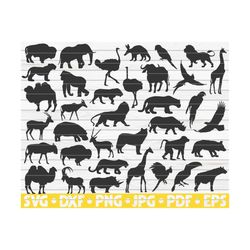 36 african animals silhouettes / cut file / cliparts / printable / vectors / commercial use instant download