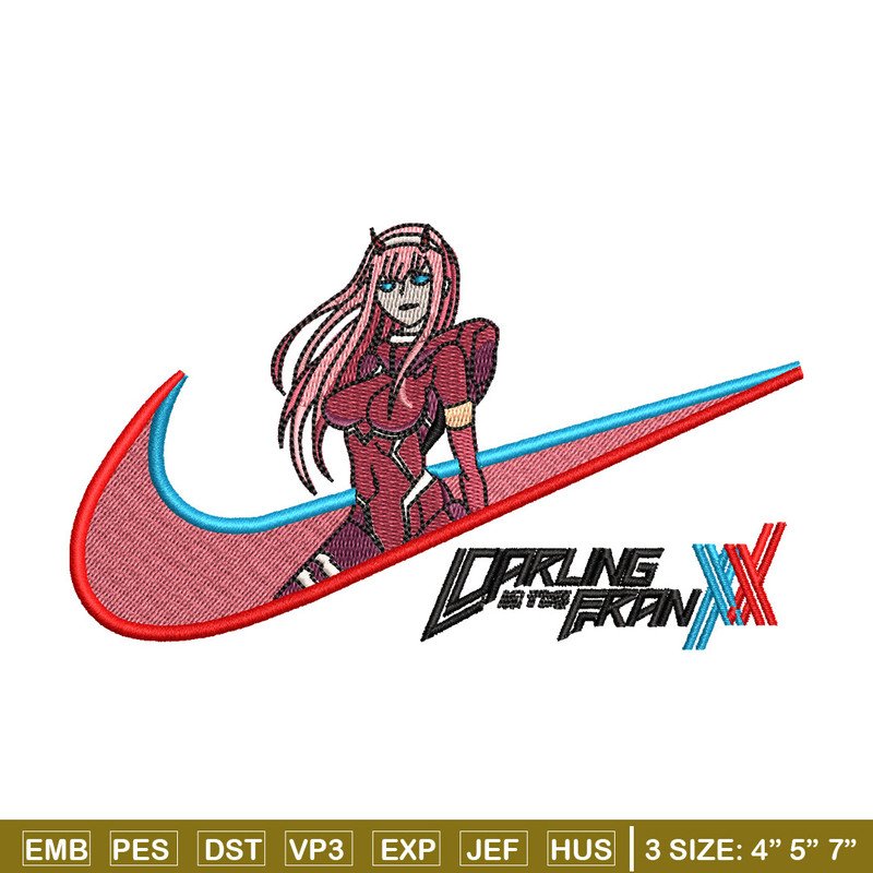 Zero two x nike embroidery design, Zero two embroidery, Nike design, Embroidery shirt, Embroidery file, Digital download.jpg