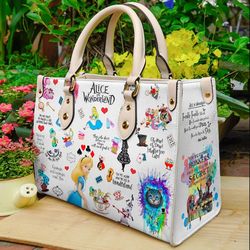 Alice In Wonderland Premium Leather Bag,Alice In Wonderland Lovers Handbag,Alice Women Bags And Purses