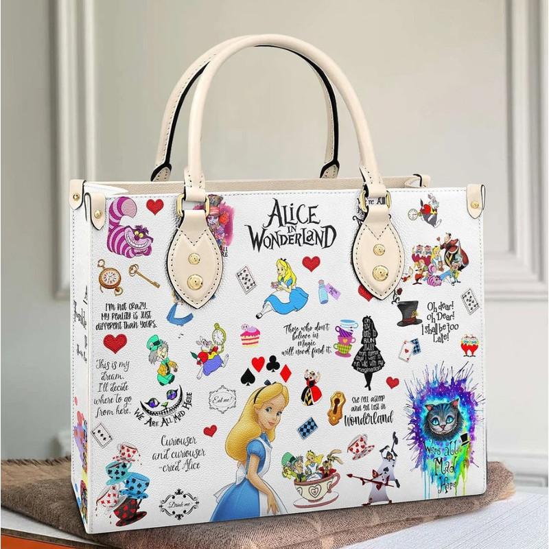 Alice In Wonderland Premium Leather Bag,Alice In Wonderland Lover's Handbag,Alice Women Bags And Purses,Custom Leather Bag,Woman Handbag - 2.jpg