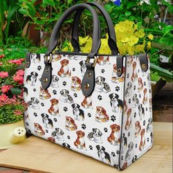 australian shepherd dog mom women leather bag,australian shepherd woman handbag