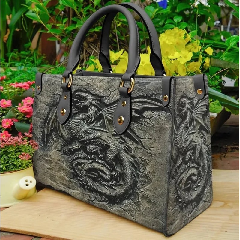 Dragon Stone Land Women leather Bag Handbag,Dragon Stone Woman Handbag,Dragon Stone Women Bag and Purses,Custom Leather Bag Shopping Handbag - 1.jpg