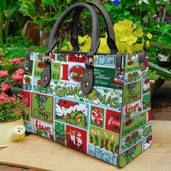 Grinch Leather Bag,Grinch Women Bags And Purses,Grinch Lovers Handbag