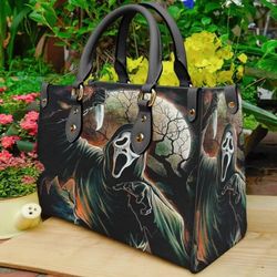 Horror Ghost Face Leather Bags,Halloween Bags And Purses,Horror Characters Lovers Handbag