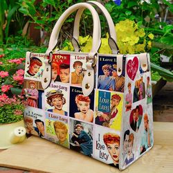 I Love Lucy Sitcom women leather hand bag, I Love Lucy Lover Handbag, Woman Handbag