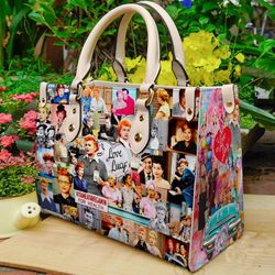I Love Lucy Sitcom women leather hand bag, I Love Lucy Lovers Handbag, Woman Handbag