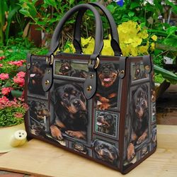 Rottweiler Dog Women leather Bag Handbag ,Rottweiler Woman Handbag,Rottweiler Women Bag and Purses