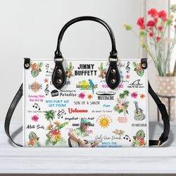 Jimmy buffett Music Leather Bags, Jimmy buffett Women Bag And Purses, Jimmy buffett Lovers Handbag