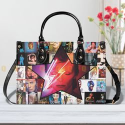Vintage David Bowie Handbag,David Bowie Leather Bag,David Bowie Leather handbag