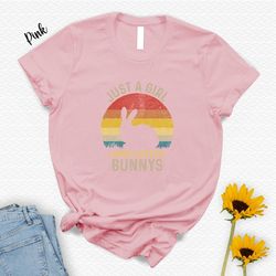bunny shirt, just a girl who loves bunny t-shirt, rabbit t-shirt, unique gift for rabbit lovers, fall clothing - a1008
