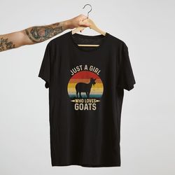 goat shirt, just a girl who loves goat t-shirt, fall clothing, unique gift for goat lovers, animal lover t-shirt -a1009