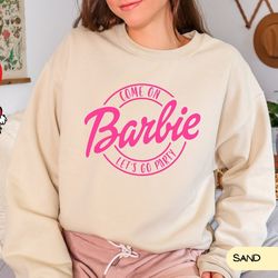 barbi sweatshirt retro doll sweatshirt, cozy sweatshirt, pink shirt