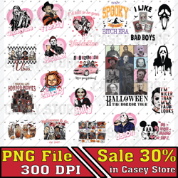20 files horror chracters png bundle, halloween png bundle, halloween movie png, horror png clipart design bundle, horro