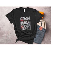 horror characters mugshot shirt, playing squad game lover shirt, mugshot halloween party shirt, horror friends shirt, fu