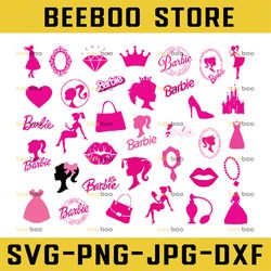 babie svg bundle, svg, princess silhouette, pink doll svg, girl svg, sticker clipart, svg files for cricut, svg - png