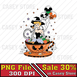 Princess Coffee Halloween Png, Halloween Balloon Png, Pumpkin Halloween Png, Trick or Treat Png, Vibes Princess Witch Pn