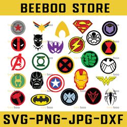 superhero logo svg bundle, avengers svg, bundle layered svg, avengers clipart, cricut, cut files, layered digital vector