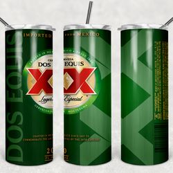 dos equis xx can tumbler png - drink tumbler design - straight design 20oz/ 30oz skinny tumbler png - png file