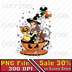 Princess Coffee Halloween Png, Balloon Halloween Png, Pumpkin Halloween Png, Princess Witch Png, Trick or Treat Png