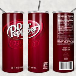dr pepper can tumbler png - drink tumbler design - straight design 20oz/30oz skinny tumbler png - instant download