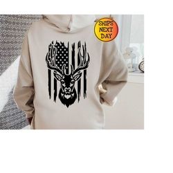hunting hoodie, deer hoodie, usa flag hoodie, forest hoodie, deer scene hoodie, cricut, silhouette hoodie