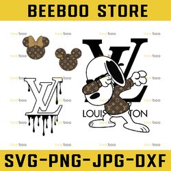 lv logo brand svg, mickey fashion svg, mickey matching couple svg, instant digital download svg transparent off white