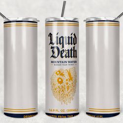 liquid death tumbler png - drink tumbler design - straight design 20oz/30oz skinny tumbler png - png file