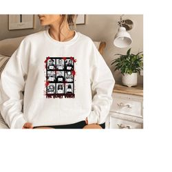 halloween mug shot sweatshirt, horror movie characters sweat, horror movie lover sweater, halloween sweat, spooky hallow