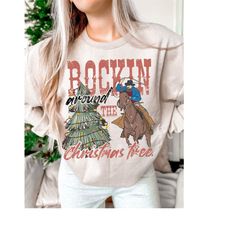 Rockin around the Christmas tree PNG | Sublimation design | Instant download | Country Christmas png | Retro Christmas s