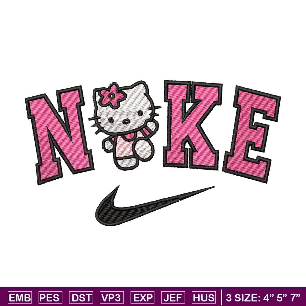 Cute Kawaii Hello Kitty Nike embroidery design, logo embroidery, nike design, logo design, logo shirt, Digital download.jpg