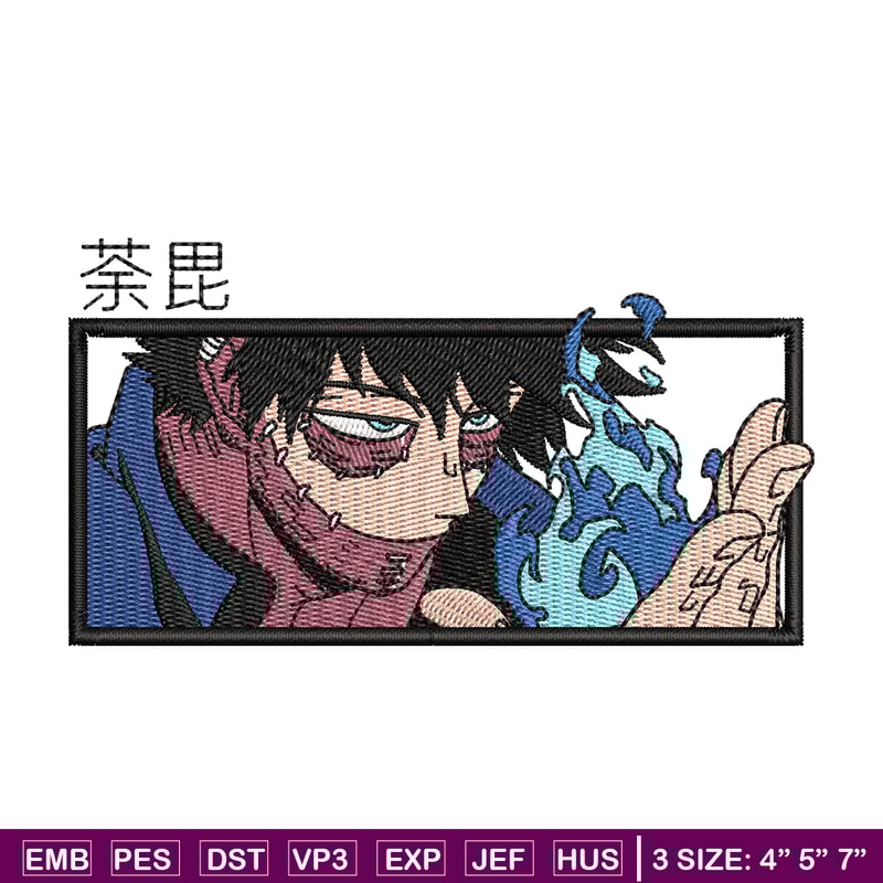 Dabi embroidery design, My hero academia embroidery, embroidery file, anime design, anime shirt, Digital download.jpg