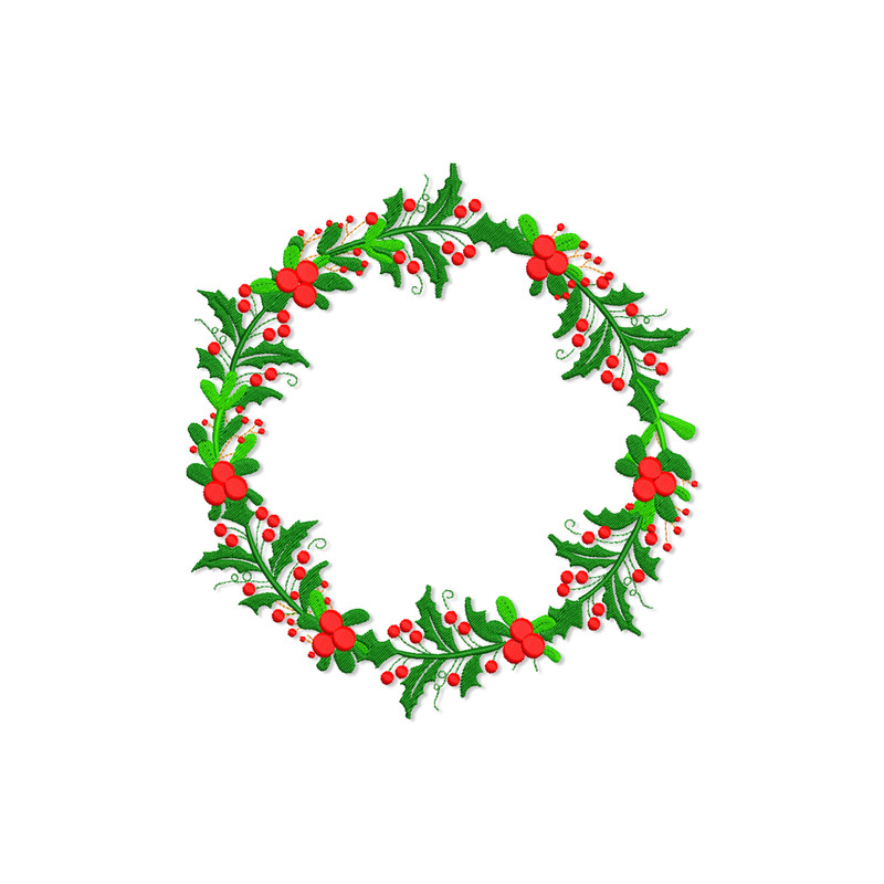 Christmas Wreath Embroidery Design. Christmas Monogram frame machine embroidery file.jpg