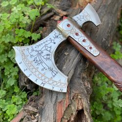 hand forged fully operational leviathan god of war axe, karatos viking bearded axe,norse axe, celtic axe, gift for men