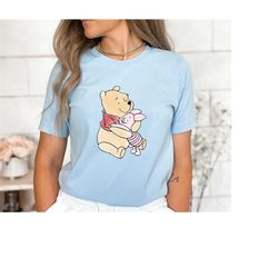 the pooh and piglet shirt,winnie the pooh shirt,piglet shirt,pooh bear shirt,disney couple shirt,birthday tee shirt, dis