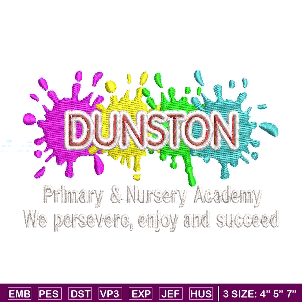Dunston Primary logo embroidery design, logo embroidery, logo design, Embroidery shirt, logo shirt, Instant download.jpg