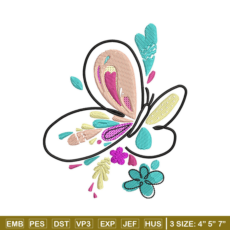 Butterfly color embroidery design, Butterfly embroidery, Embroidery file, Embroidery shirt, Emb design, Digital download.jpg