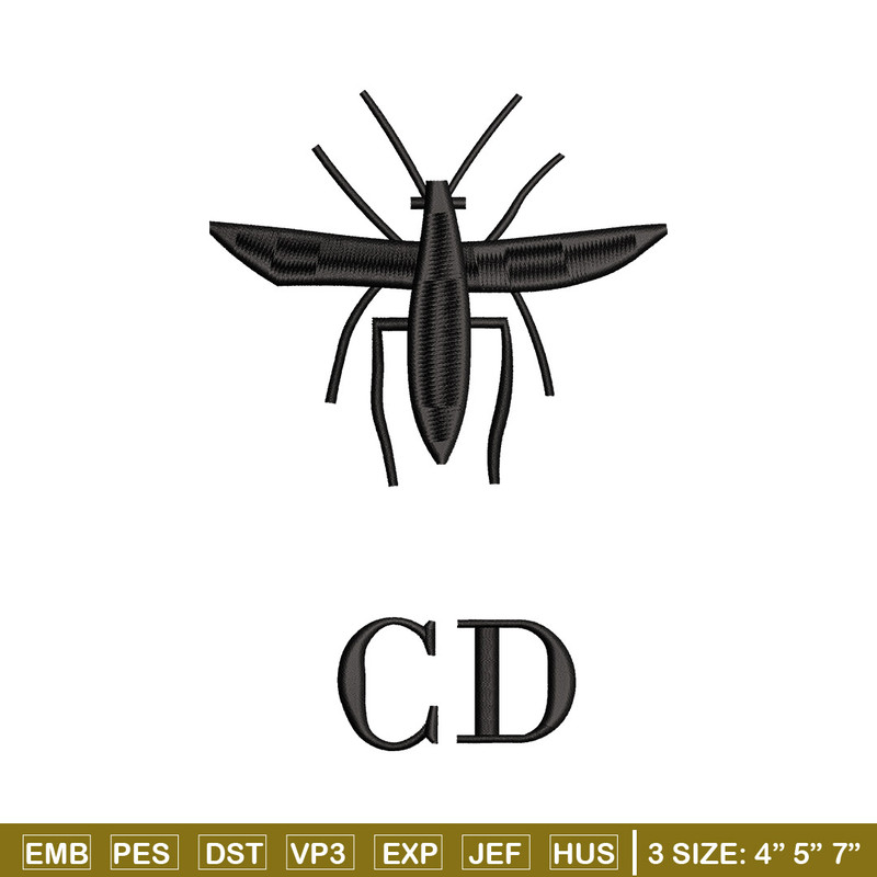 Cd mosquito embroidery design, Logo embroidery, Embroidery file, Embroidery shirt, Emb design, Digital download.jpg