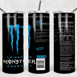 Monster Blue Tumbler PNG - Drink tumbler design - Straight Design 20oz/30oz Skinny Tumbler PNG - PNG file download