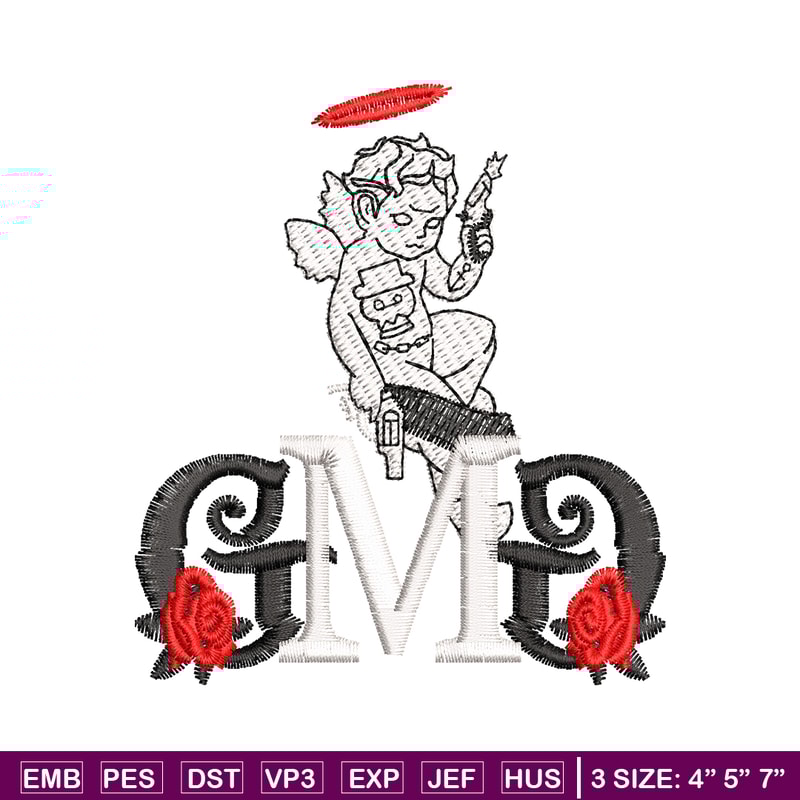 GMD Rose Logo embroidery design, GMD Rose embroidery, logo design, Embroidery file, logo shirt, Instant download..jpg