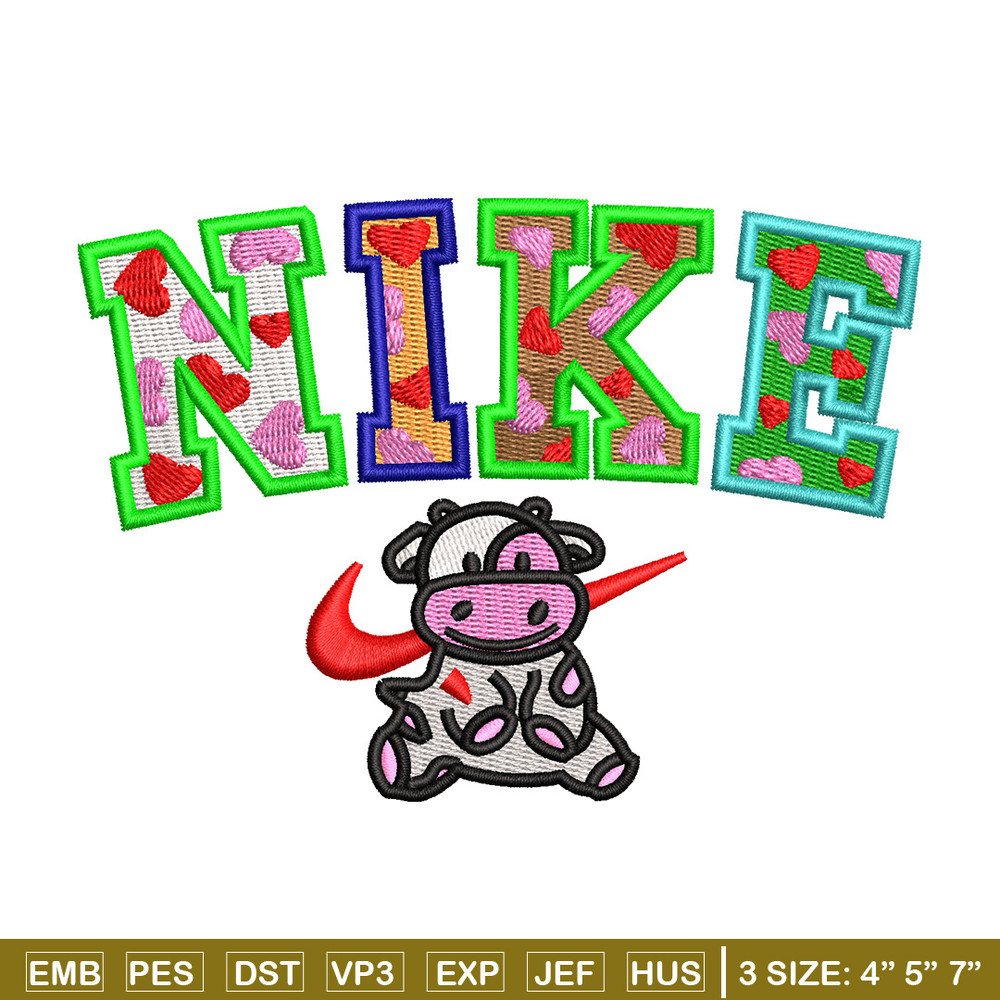 Cow color x nike embroidery design, Cow embroidery, Nike design, Embroidery shirt, Embroidery file, Digital download.jpg