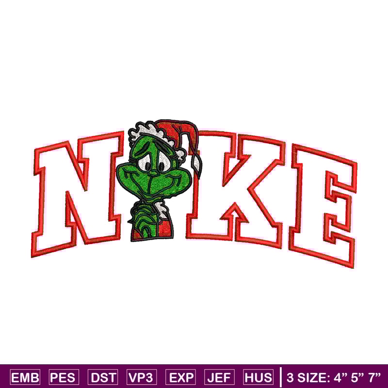 Grinch Nike Logo embroidery design, Grinch Nike embroidery, Nike design, logo shirt, Embroidery shirt, Digital download..jpg