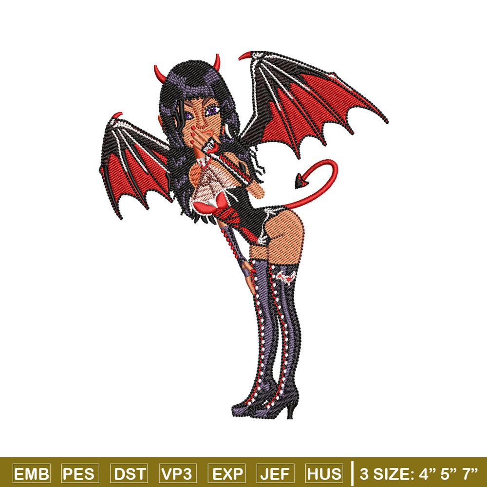 Evil girl embroidery design, Evil girl embroidery, Embroidery file,Embroidery shirt, Emb design, Digital download.jpg